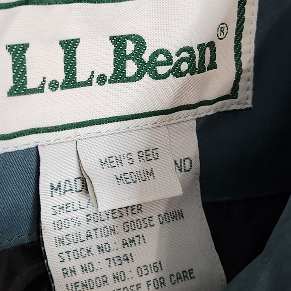 L.L. Bean Mens Regular Medium Goose Down Insulated Teal Blue Jacket two in one - Picture 8 of 15
